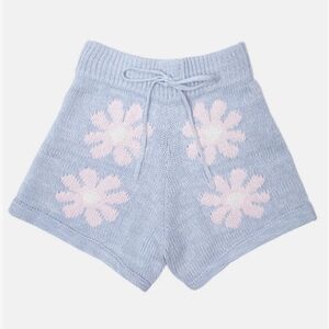 Ghanda Blue & Pink Knit Shorts Size Small